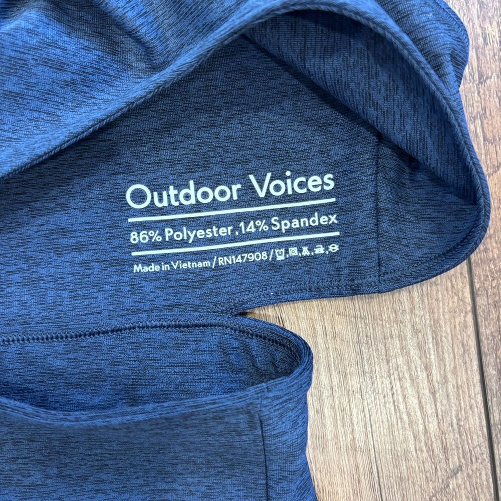 OUTDOOR VOICES Blue Slashback Crop Top Sports Bra Size XS Athletic Gym Workout - Picture 5 of 7